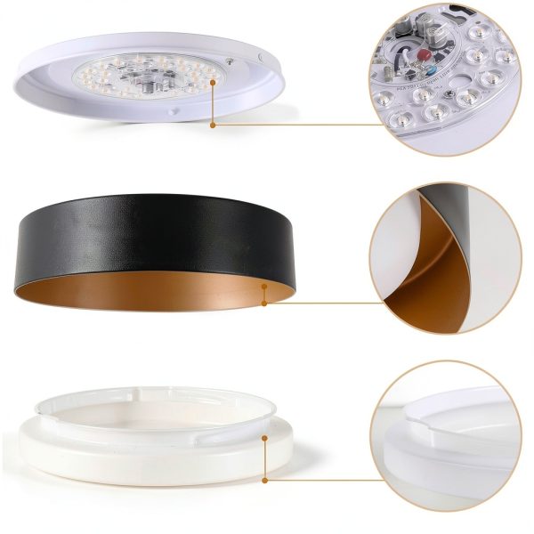 Bargeni Flush Mount Ceiling Light Matte Black Dimmable LED-1