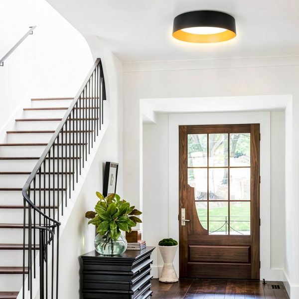 Bargeni Flush Mount Ceiling Light Matte Black Dimmable LED-5