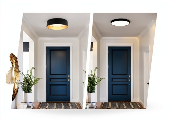 Bargeni Flush Mount Ceiling Light Matte Black Dimmable LED-3