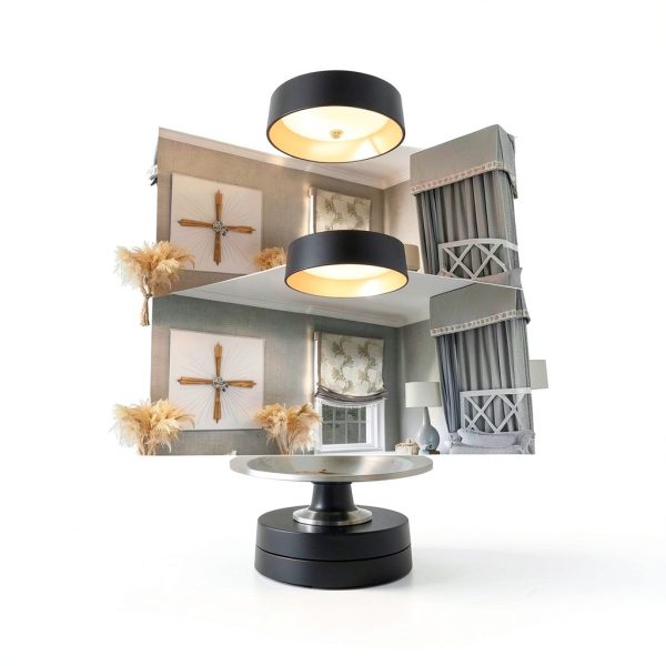 Bargeni Flush Mount Ceiling Light Matte Black Dimmable LED-4