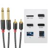 J&D RCA Audio Cable 15 Feet PVC Braided-2