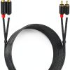 J&D RCA Audio Cable 6 Feet Black Speaker-6