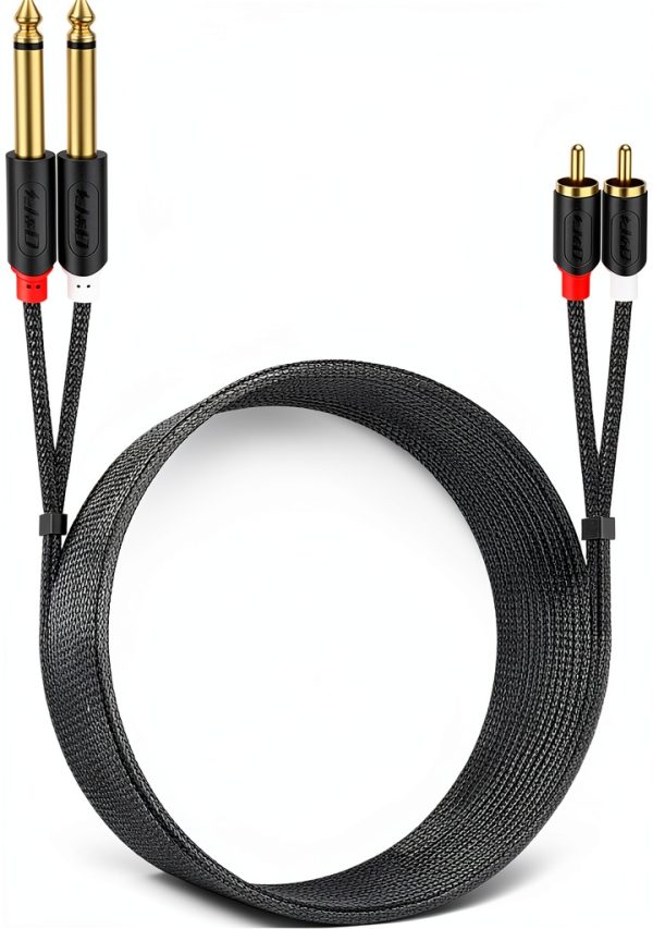 J&D RCA Audio Cable 6 Feet Black Speaker-6