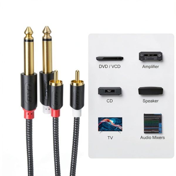 RCA Audio Cable J&D Dual Shielded 6ft Cable-2