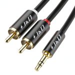 J&D RCA to AUX Audio Cable 3.5mm Black Male to Male-0