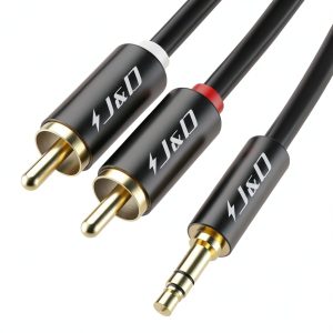 J&D RCA to AUX Audio Cable 3.5mm Black Male to Male-0