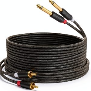 J&D RCA Audio Cable 15 Feet PVC Braided-0
