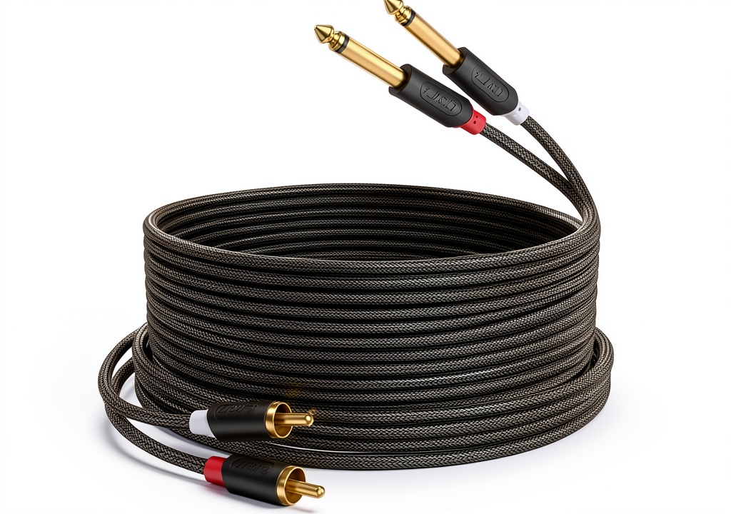 J&D RCA Audio Cable 15 Feet PVC Braided