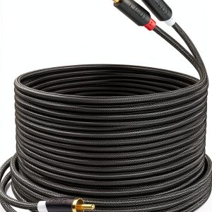 RCA Speaker Cable JD Braided Audio Cable 6ft-0