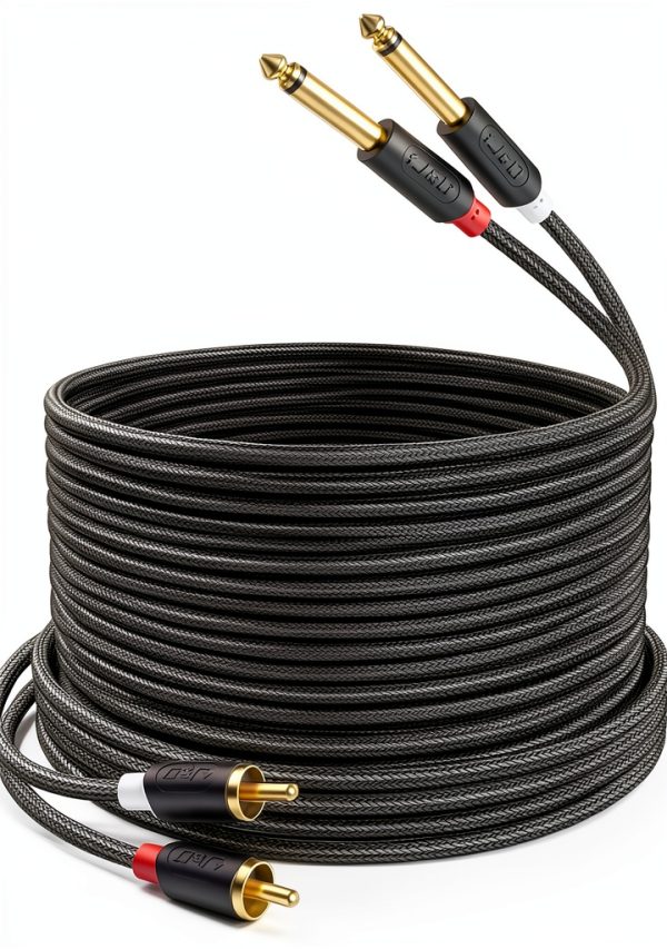 RCA Speaker Cable JD Braided Audio Cable 6ft-0