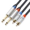 TISINO 1/4 to RCA Cable Braided Blue Pro Audio-0
