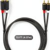 J&D RCA Audio Cable 15 Feet PVC Braided-6