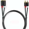 RCA Audio Cable J&D Dual Shielded 6ft Cable-6