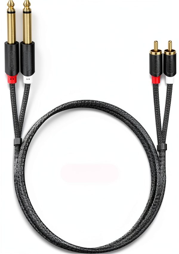 RCA Audio Cable J&D Dual Shielded 6ft Cable-6