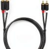 RCA Audio Cable J&D Dual 6.35mm Braided Design-6