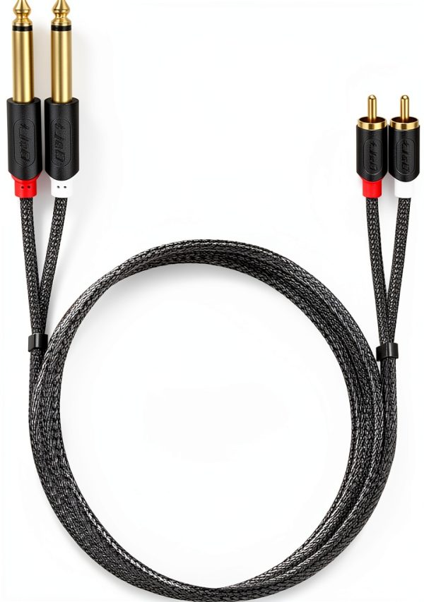 RCA Audio Cable J&D Dual 6.35mm Braided Design-6