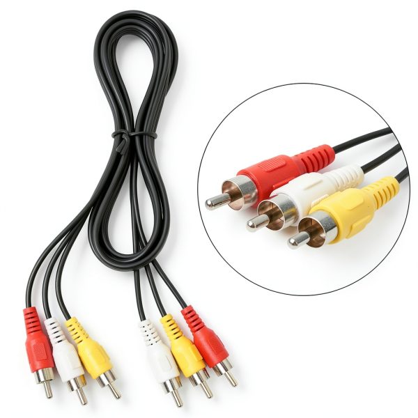 QDiShi 3G AV YCX 5ft RCA Composite Cable Red White Yellow Male to Male-1