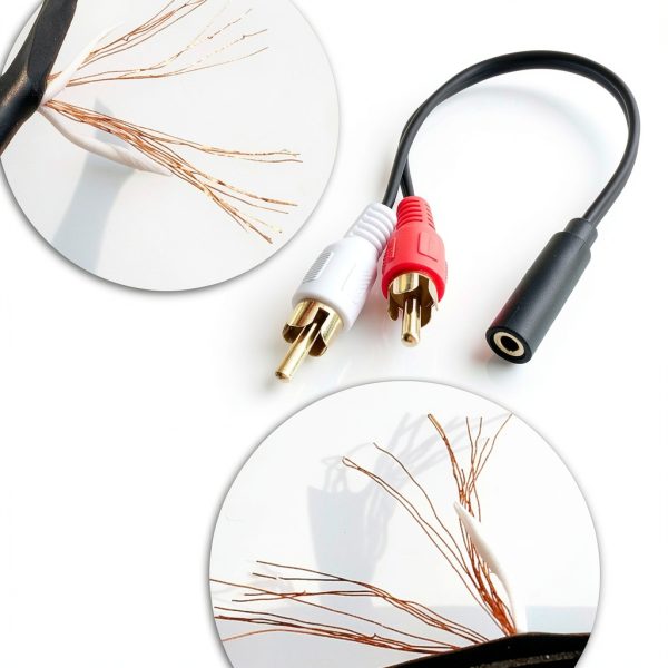 Posdou RCA Audio Cable 2.99ft Male to Female Connector Black/Red-4